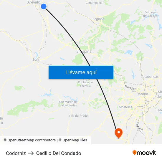 Codorniz to Cedillo Del Condado map