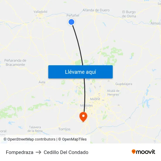 Fompedraza to Cedillo Del Condado map