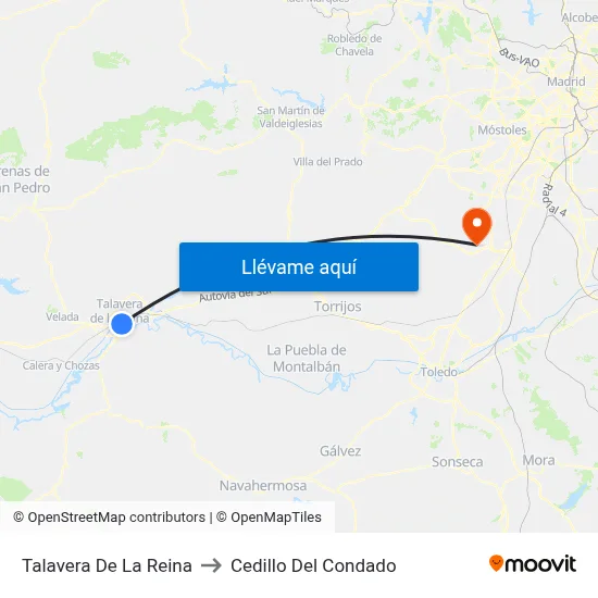Talavera De La Reina to Cedillo Del Condado map