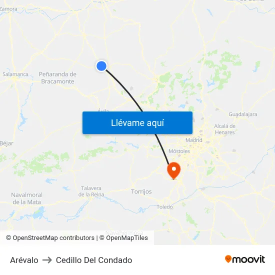 Arévalo to Cedillo Del Condado map