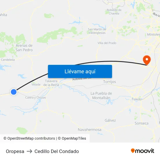 Oropesa to Cedillo Del Condado map