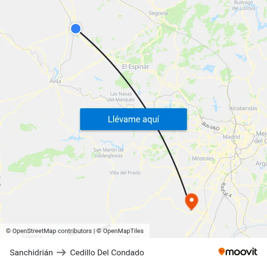 Sanchidrián to Cedillo Del Condado map
