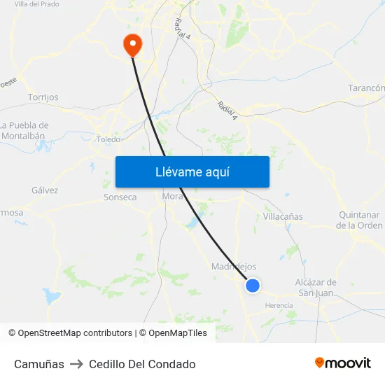Camuñas to Cedillo Del Condado map