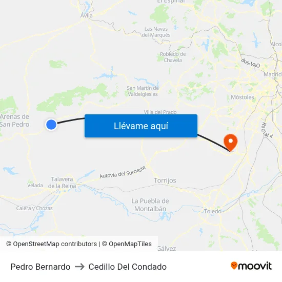 Pedro Bernardo to Cedillo Del Condado map