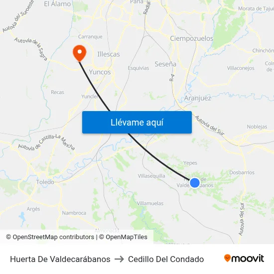 Huerta De Valdecarábanos to Cedillo Del Condado map