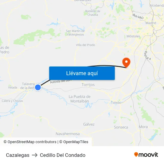 Cazalegas to Cedillo Del Condado map