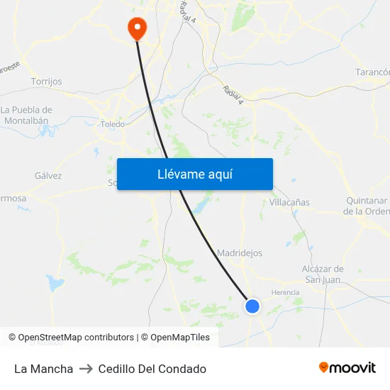 La Mancha to Cedillo Del Condado map