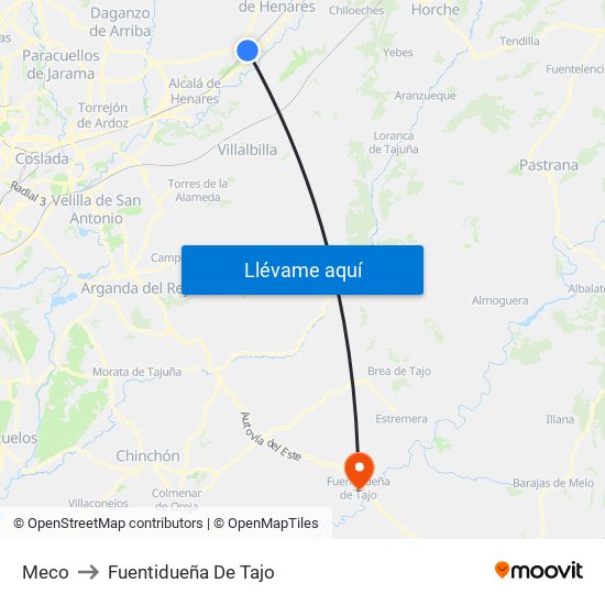 Meco to Fuentidueña De Tajo map