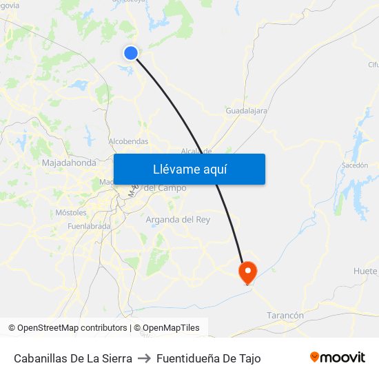 Cabanillas De La Sierra to Fuentidueña De Tajo map