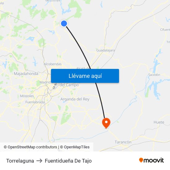 Torrelaguna to Fuentidueña De Tajo map