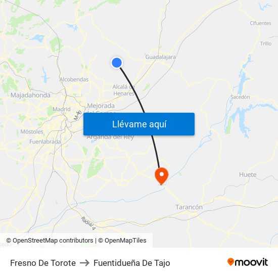 Fresno De Torote to Fuentidueña De Tajo map