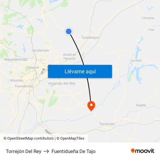 Torrejón Del Rey to Fuentidueña De Tajo map
