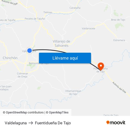 Valdelaguna to Fuentidueña De Tajo map