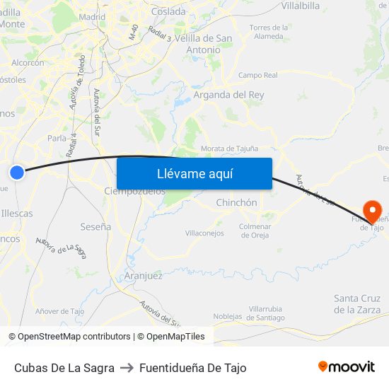 Cubas De La Sagra to Fuentidueña De Tajo map