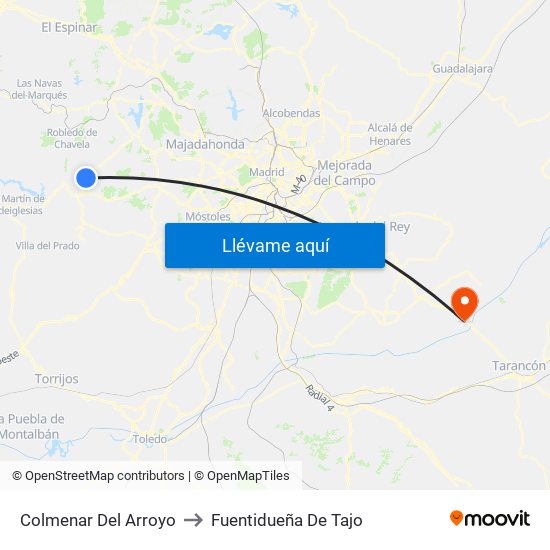 Colmenar Del Arroyo to Fuentidueña De Tajo map