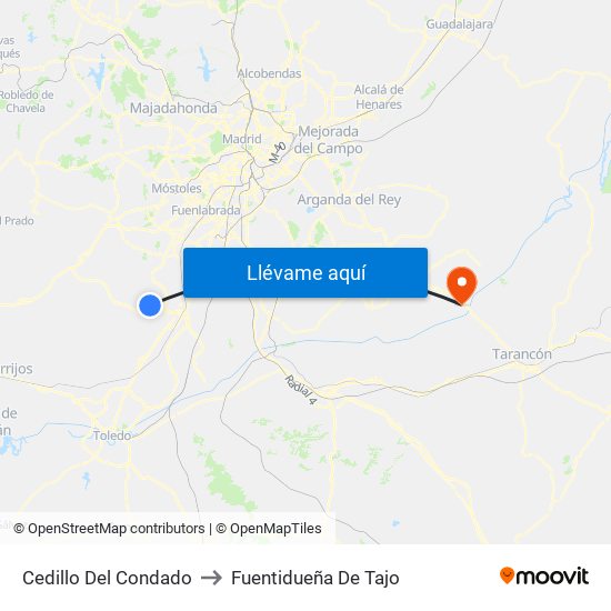 Cedillo Del Condado to Fuentidueña De Tajo map