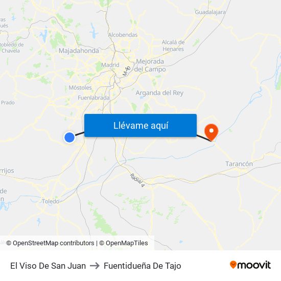 El Viso De San Juan to Fuentidueña De Tajo map