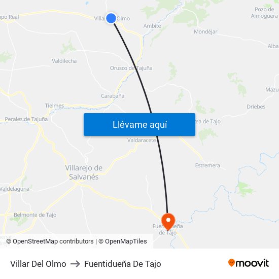 Villar Del Olmo to Fuentidueña De Tajo map