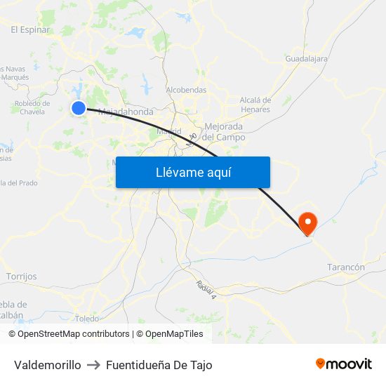 Valdemorillo to Fuentidueña De Tajo map