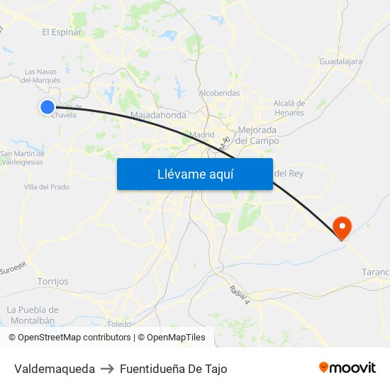 Valdemaqueda to Fuentidueña De Tajo map