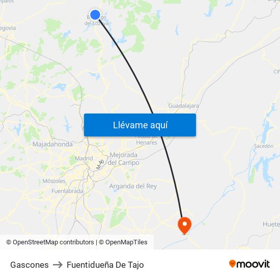 Gascones to Fuentidueña De Tajo map