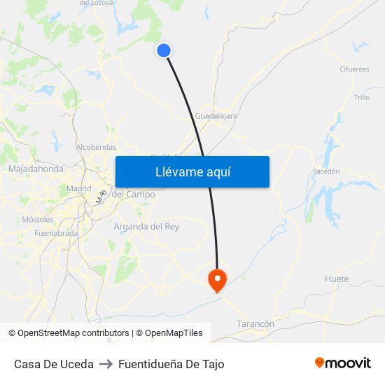 Casa De Uceda to Fuentidueña De Tajo map