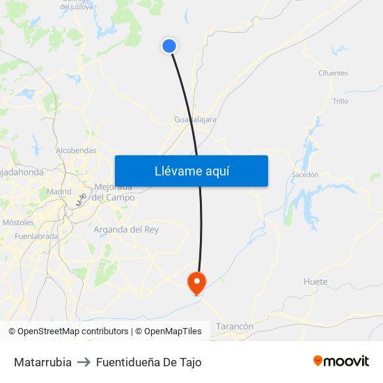 Matarrubia to Fuentidueña De Tajo map