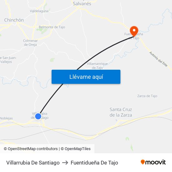 Villarrubia De Santiago to Fuentidueña De Tajo map