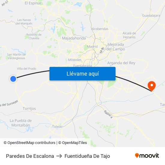 Paredes De Escalona to Fuentidueña De Tajo map