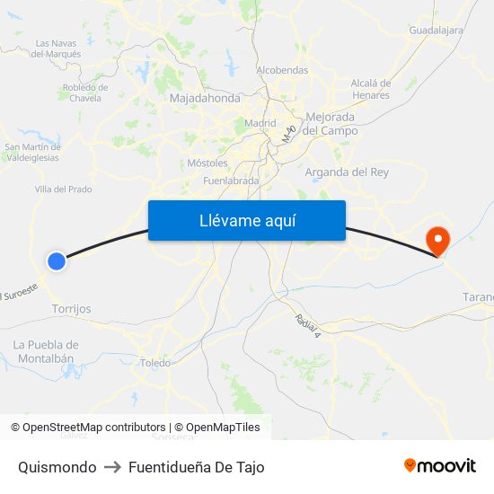 Quismondo to Fuentidueña De Tajo map