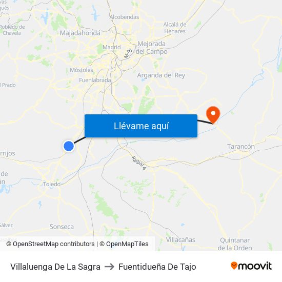 Villaluenga De La Sagra to Fuentidueña De Tajo map
