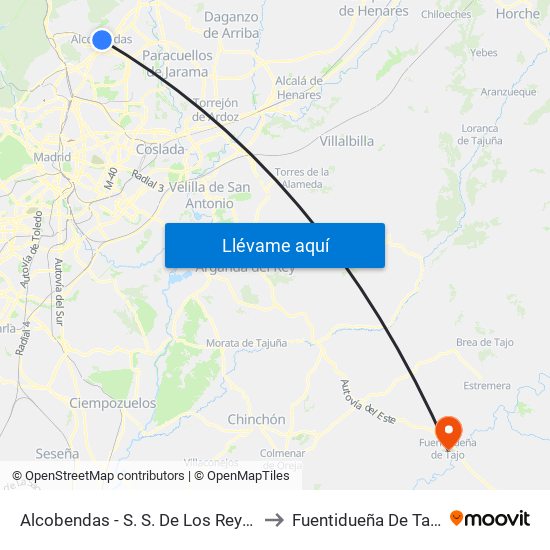 Alcobendas - S. S. De Los Reyes to Fuentidueña De Tajo map