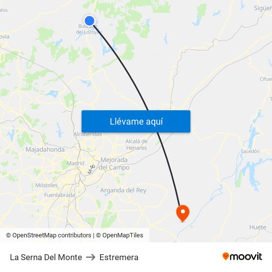 La Serna Del Monte to Estremera map