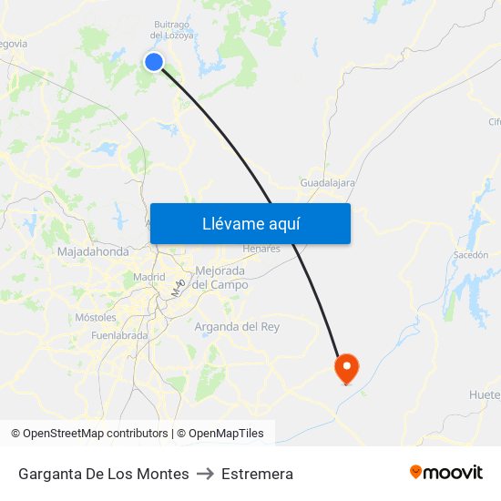 Garganta De Los Montes to Estremera map