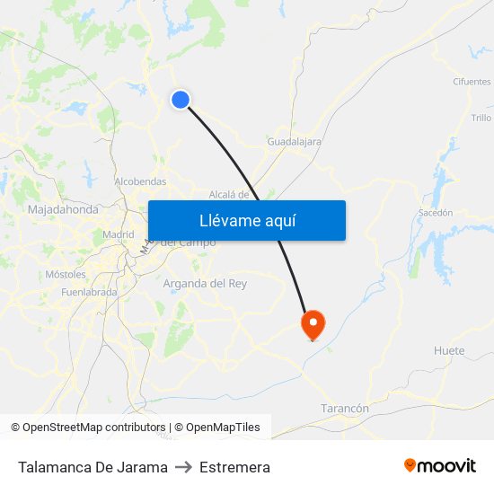 Talamanca De Jarama to Estremera map