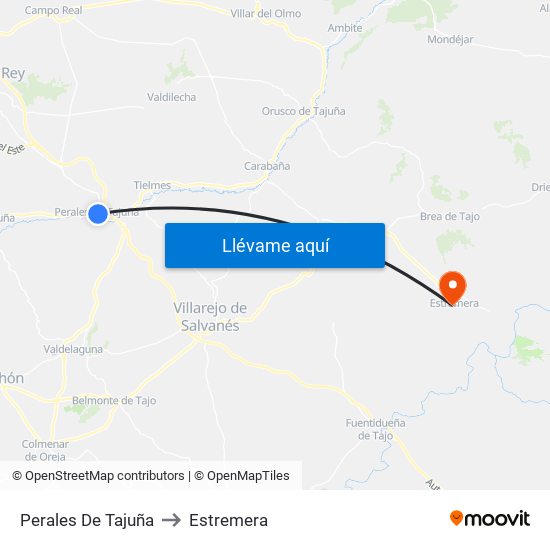 Perales De Tajuña to Estremera map