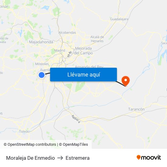 Moraleja De Enmedio to Estremera map
