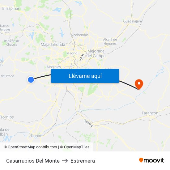 Casarrubios Del Monte to Estremera map