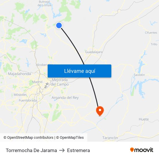 Torremocha De Jarama to Estremera map