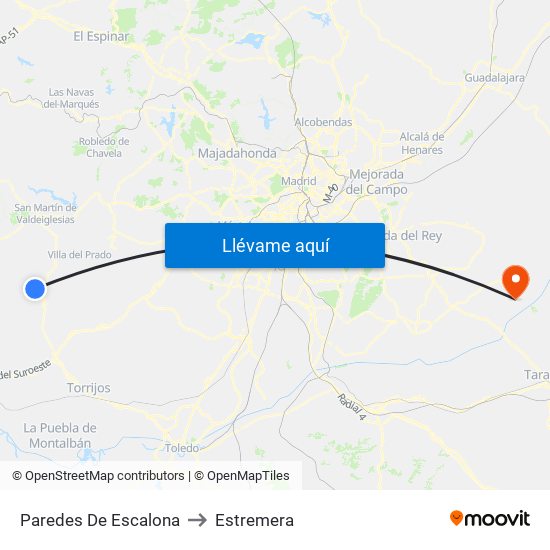 Paredes De Escalona to Estremera map