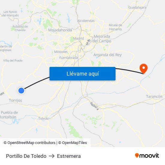 Portillo De Toledo to Estremera map