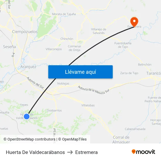 Huerta De Valdecarábanos to Estremera map