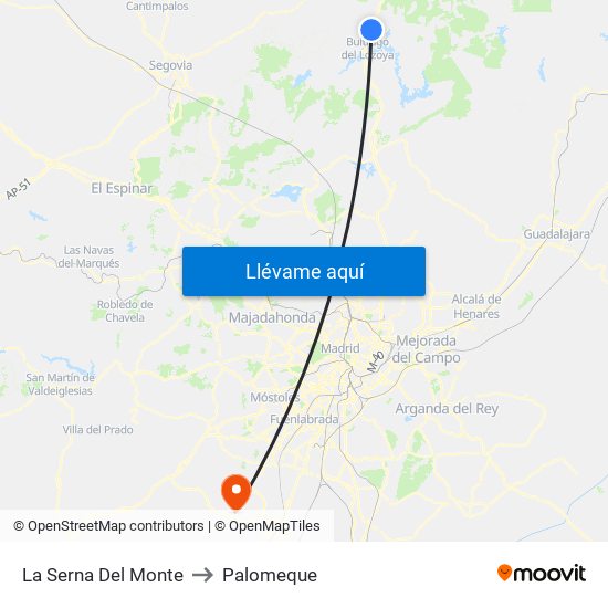 La Serna Del Monte to Palomeque map