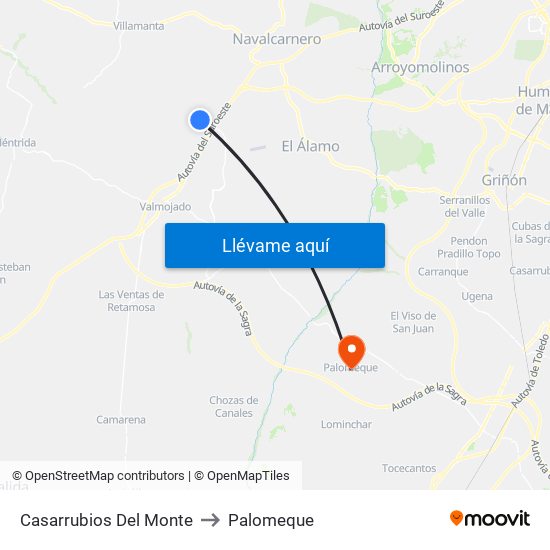 Casarrubios Del Monte to Palomeque map