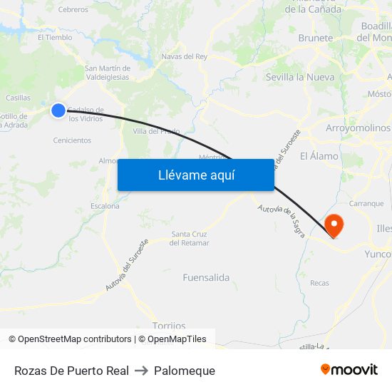 Rozas De Puerto Real to Palomeque map