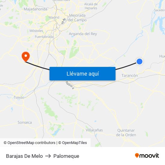 Barajas De Melo to Palomeque map