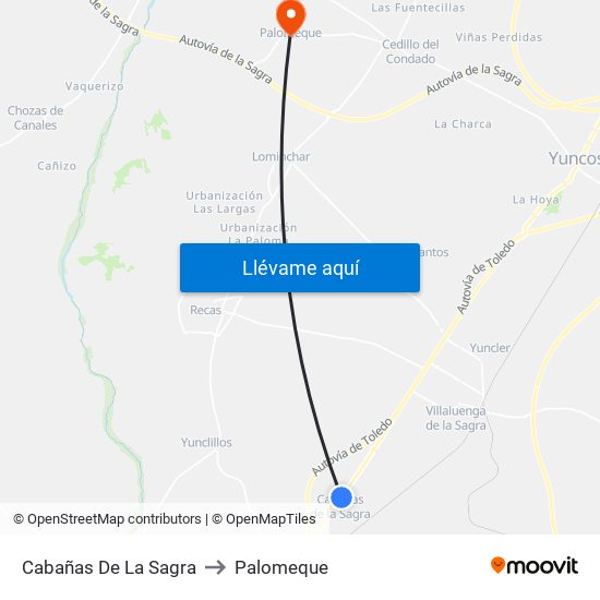 Cabañas De La Sagra to Palomeque map