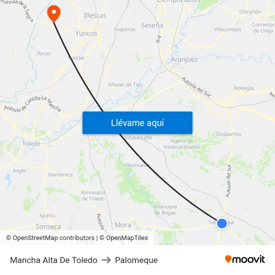 Mancha Alta De Toledo to Palomeque map