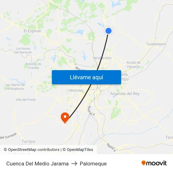 Cuenca Del Medio Jarama to Palomeque map