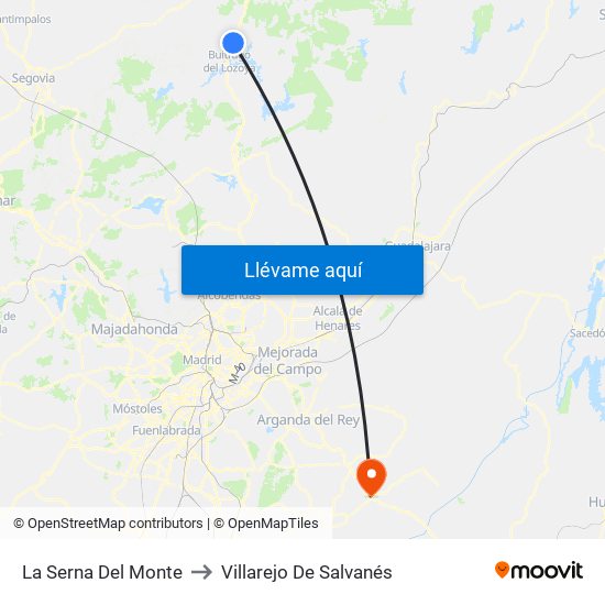 La Serna Del Monte to Villarejo De Salvanés map
